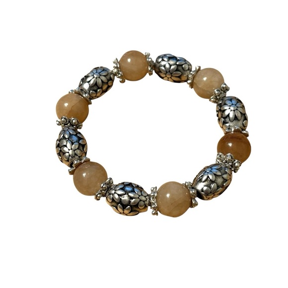 Jasper Gemstone Beaded Stretch Bracelet - Picture 4 of 4